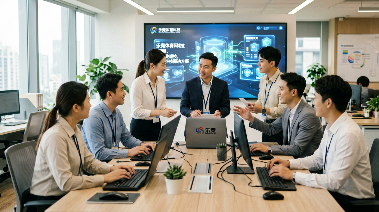 乐竞体育科技公司办公环境与团队协作展示